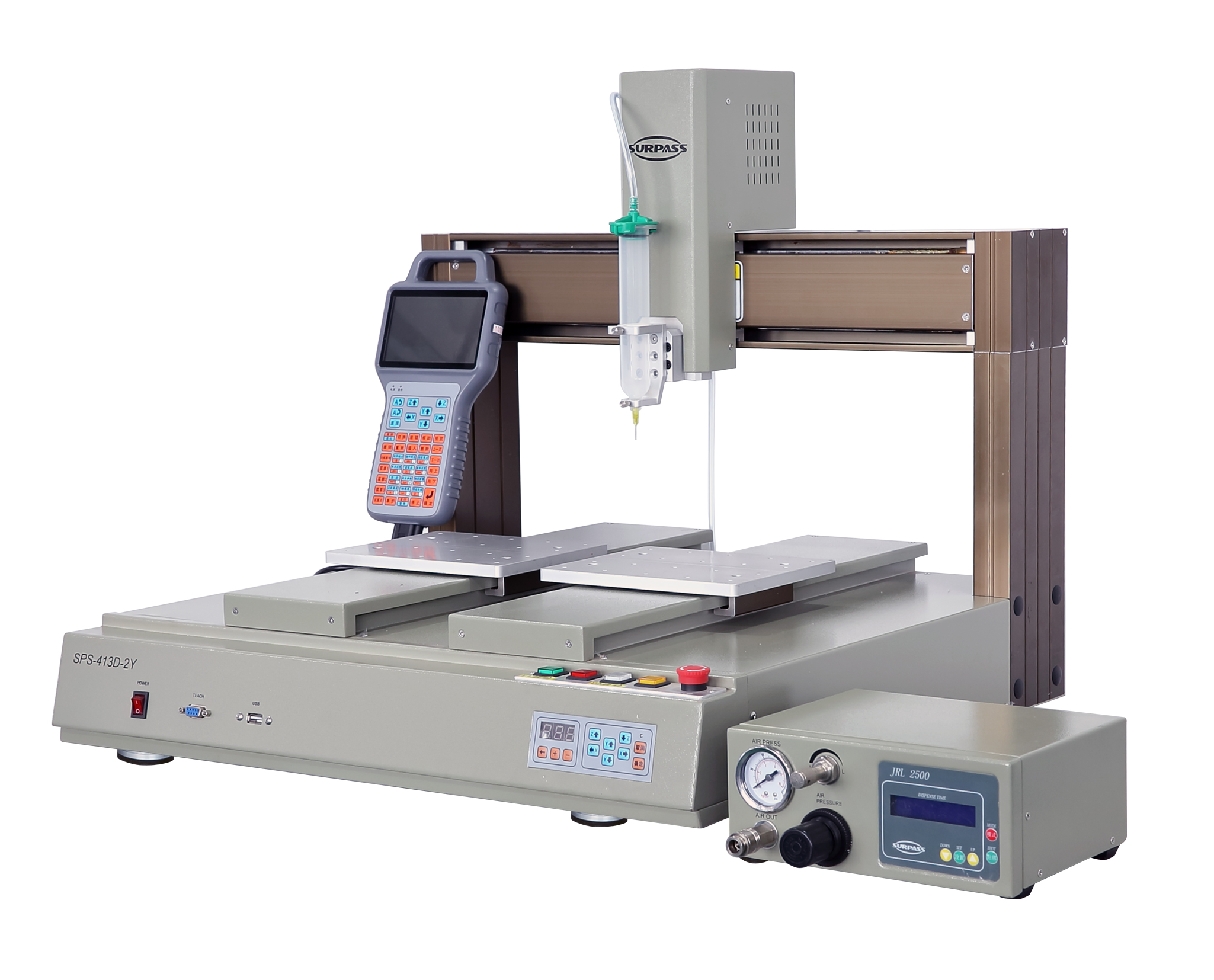 雙工作位視覺壓電噴射點膠機SPS-413D-2Y